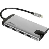 USB-C Multiport-Hub, Dockingstation grau, HDMI, USB-A, RJ-45