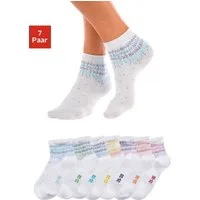 H.I.S Kurzsocken Damen Kurze Söckchen, bunte Pünktchen (Packung, 7-Paar, Gr. 35-38 bis 39-42) mit Pünktchen Muster