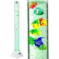 GLOBO LIGHTING LED Stehlampe, LED-Leuchtmittel fest verbaut, Farbwechsel, LED Wassersäule Sprudelsäule mit fünf Deko-Fischen RGB-Farbwechsler