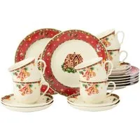 Seltmann Weiden Kaffeeservice Geschirr-Set, Weihnachten, Advent, Service Marie-Luise (18-tlg), 6 Personen, Porzellan, mit weihnachtlichem Dekor, Made in Germany, 18 Teile, für 6 Personen