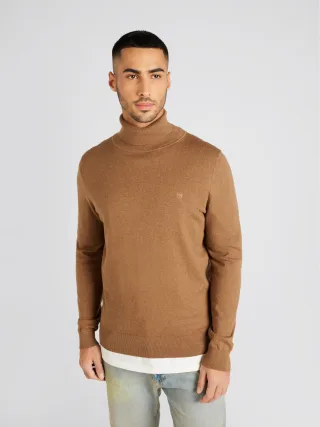 BASEFIELD - NOS Rollkragen Pullover earth brown melange - Gr. - XXL