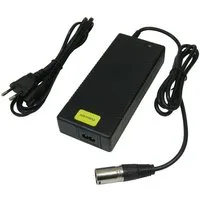 Trade-Shop Ladegerät 42V 3A passend für e-Bike Elektrofahrrad Pedelec Akkus Netzteil (Länge: ca. 2m / Stecker: 3pin XLR Stecker / mit LED-Ladestandsanzeige)