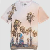 s.Oliver Kurzarmshirt T-Shirt T-Shirt aus Baumwollmix mit All-over-Print