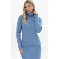 Passioni Rollkragenpullover aus strukturiertem Strick