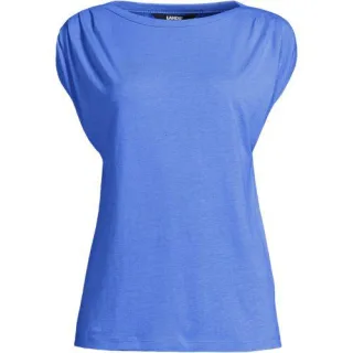 Shirt aus Leinenmix mit U-Boot-Ausschnitt für Damen, Damen, size: regular, Orange, Leinen/Viskose, by Lands' End