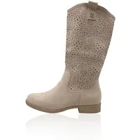 Nowaland Damen Stiefel mit Lochmuster und Blockabsatz Stiefel Dekoratives Lochmuster · Atmungsaktiv · Bequemer Blockabsatz