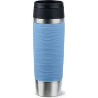 Emsa Thermobecher Travel Mug Classic Wave, Edelstahl, Kunststoff, Silikon, 100% dicht, spülmaschinenfest, 360°-Trinköffnung