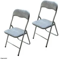 HTI-Living Klappstuhl Klappstuhl 2er Set Dima Fabric Grau (Set, 1 St), Küchenstuhl Eventbestuhlung