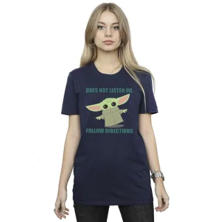 Star Wars - "The Mandalorian Does Not Listen" T-Shirt für Damen (Marineblau)