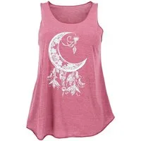 Guru-Shop T-Shirt Tanktop mit Ethnodruck, Mond Yogatop - malve Festival, Ethno Style, Hippie, alternative Bekleidung