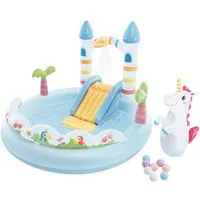 Intex Planschbecken Playcenter Unicorn Castle 196x178x127cm, mit Rutsche und Wassersprüher