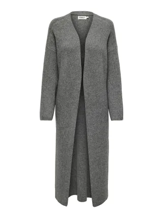 ONLY - ONLALPHA LS MAXI CARDIGAN KNT medium grey melange - Gr. - M