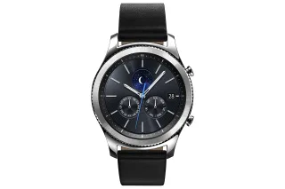 Samsung Gear S3 Classic [inkl. Lederarmband schwarz] 33mm Edelstahlgehäuse silber