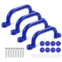 relaxdays Klettergriff Klettergerüst-Griffe im Set, blau, 4er Pack