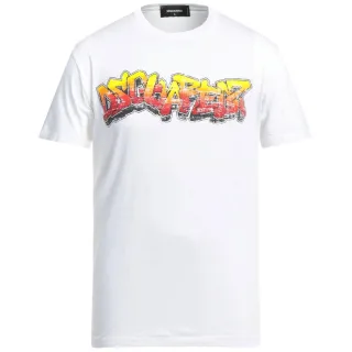 Dsquared2 Wall Tag Logo Weißes T-shirt
