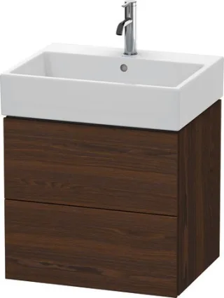 Duravit L-Cube Waschtischunterbau wandhängend Nussbaum gebürstet Matt 584x459x544 mm - LC627506969 LC627506969