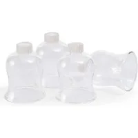 Novaliv LED Dekolicht 10716-4xStuck, 4X Teelichtaufsatz klar 8 cm Glasaufsatz für Kerzenleuchter Kerzenstän