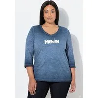 Ulla Popken T-Shirt Shirt Moin V-Ausschnitt 3/4-Arm
