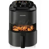 Arendo Heißluftfritteuse Mini-Airfryer 308537, 1000 W, mit Zubehör, Umluft Backofen, Edelstahl, fettarmes gesundes Kochen