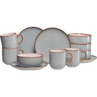Ritzenhoff & Breker Frühstücks-Geschirrset Portofino (Teller, Schale, Kaffeebecher) (12-tlg), 4 Personen, Steinzeug, Reativglasur, jedes Teil ein Unikat, 12 Teile, für 4 Personen