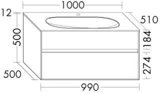 Burgbad Glas-Waschtisch+Waschtischunterschrank rc40 Solid/Lack Matt Sandorange Solid Matt/Weiß SGAQ100F6531A0031