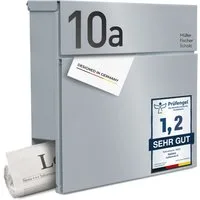 Radius Briefkasten Design Wandriefkasten Letterman 6 Postkasten Wandmontage, mit Zeitungsfach