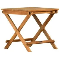 Kai Wiechmann Beistelltisch Hochwertiges Teak Tischchen 50 x 50 cm als wetterfester Ablagetisch, klappbarer und unbehandelter Balkontisch aus Teak