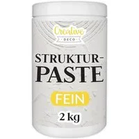 Creative Deco Malpaste Strukturpaste 2 kg Weiße Spachtelmasse für Acrylmalerei Modellierpaste