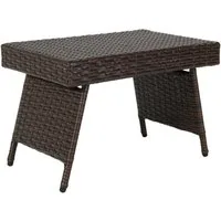 COSTWAY Gartentisch Rattantisch Beistelltisch, klappbar 60x40x40 cm