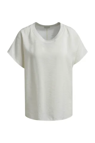 Milano Italy - boxy blouse round rib neck 1/2 sleeve - Gr. - 38