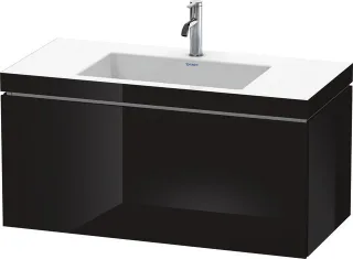Duravit L-Cube c-bonded Set wandhängend Schwarz Hochglanz 1000x480x500 mm - LC6918O4040 LC6918O4040