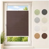 Sekey Plissee Plissee ohne Bohren Klemmfix verspannt für Fenster & Tür Lichtschutz, blickdicht, Klemmfix Montage ohne Bohren, Klemmfix, Faltenstore Klemmfix Lichtschutz und Sichtschutz 60x120cm Mokka