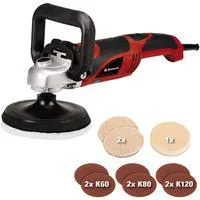 Poliermaschine und Schleifmaschine CC-PO 1100/150 E rot/schwarz, 1.100 Watt, Schleifscheibe Ø 150mm