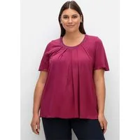 Sheego T-Shirt T-Shirt Kurzarm in A-Linie mit dekorativer Blende