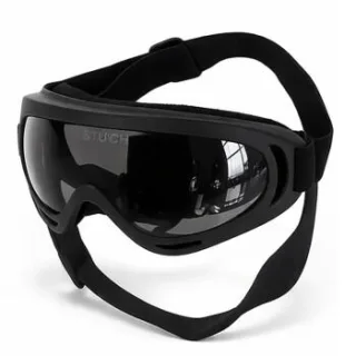STUCH Hundebrille UV-Schutz für Hunde - Verstellbare Hunde Sonnenbrille - Brille für Windschutz & Staubschutz für Auto , Motorrad und Outdoor schwarz