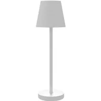 HOMCOM Tischleuchte mit LED-Leuchten, Wiederaufladbare Tischlampe, 3 Farben, Leuchtmittel wechselbar, für Schlafzimmer, Wohnzimmer, Weiß