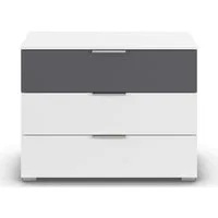 OTTO home Schubkastenkommode Kommode Sideboard Schubladenkommode Schlafzimmerkommode ASTANA (Breite 80 cm / Höhe 61 cm), mit 3 geräumigen Schubladen, Kantengriff in Alufarben MADE IN GERMANY