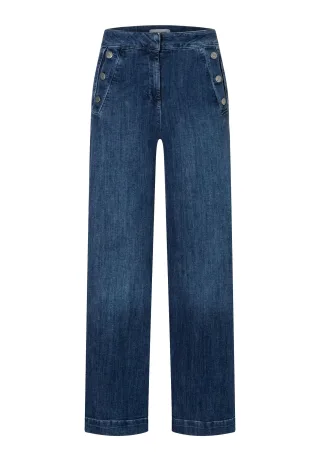 MORE & MORE - Weite Jeans mit Knöpfen blau - Gr. - 44