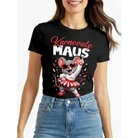 MoonWorks Print-Shirt Damen T-Shirt Fasching Karneval, Maus Aufdruck, Ersatz Verkleidung mit Print