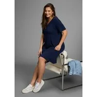 Laura Scott CURVE Jerseykleid Große Größen in leicht ausgestellter, fließender Wickelform