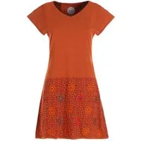 Vishes Tunikakleid Damen Sommerkleid Kurzarm Blumen-Kleid Tunika-Kleid T-Shirtkleid Boho, Goa, Guru Style