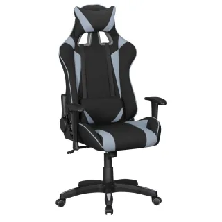 Drehstuhl Bürostuhl Chefsessel GAMING 1- Stoff - Schwarz / Grau