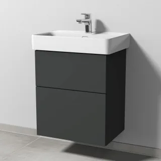 Sanipa 3way Waschtischunterbau zu Laufen Pro S Waschtisch mit 2 Auszügen, Graphit-Matt SP7851B