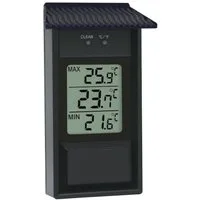 Selva Technik Max.-Min.-Thermometer für drinnen und draußen, schwarz Wetterstation