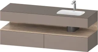 Duravit Qatego Einbauwaschtisch mit Konsolenwaschtischunterbau Basalt Matt 1600x550x600 mm - QA47960 QA4796055430010