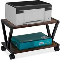 relaxdays Druckertisch Druckerständer mit Rollen (1-St), Industrial-Schwarz