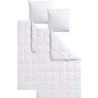 Haeussling Daunenbettdecke + Kopfkissen Swiss Royal, Füllung: 90% Daunen, 10% Federn, Bezug: 100% Baumwolle, Bettdecken-Set mit Kopfkissen, 135x200 oder 155x220 cm, Sommer, Winter
