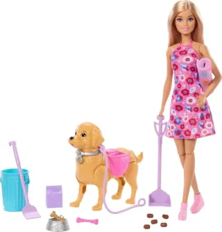 Malibu Hundespaziergang Spielset mit Puppe und Hund zum Spazierengehen