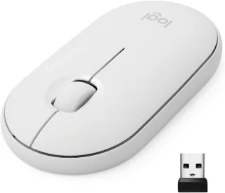 Logitech M350 Pebble Wireless [kabellos Bluetooth 4.0 3 Tasten] weiß