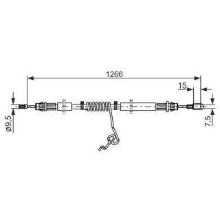 Bosch Handbremsseil hinten rechts Ford Transit 2,2 2,3 2,4 3,2 TDCi